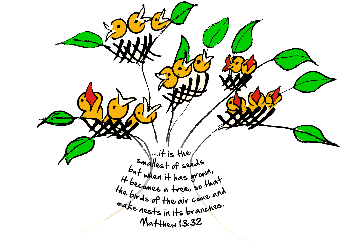 Birds in a tree illustration